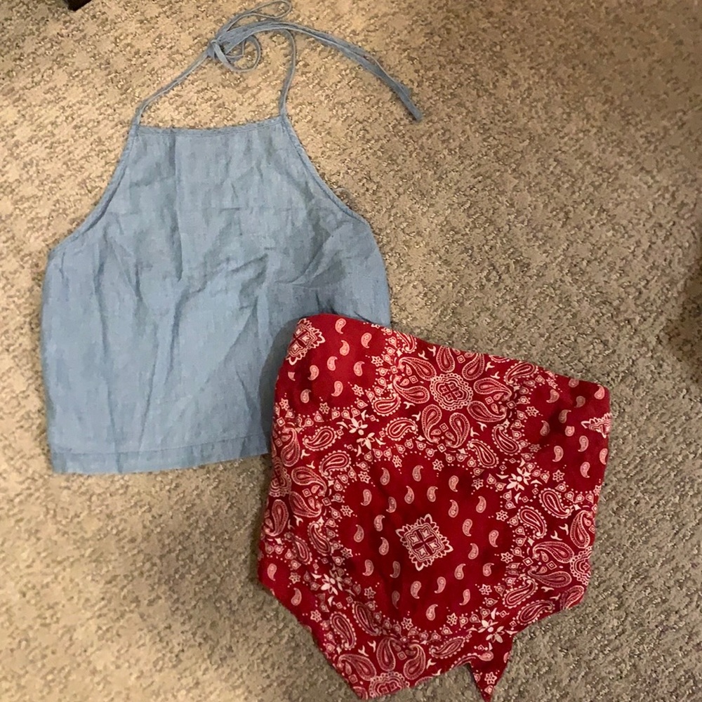 Hollister sleeveless tops- one tube top, one halter top